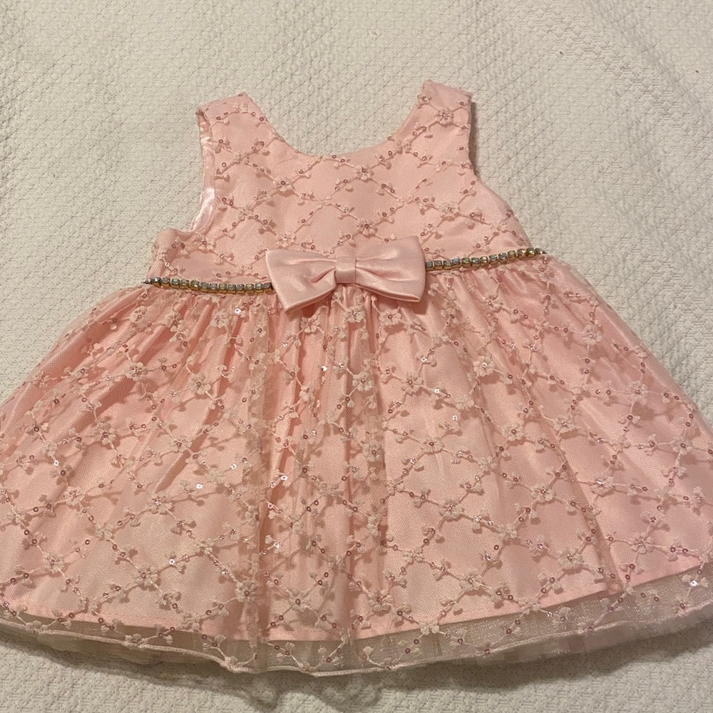American Princess Pink Floral Dress with Bow